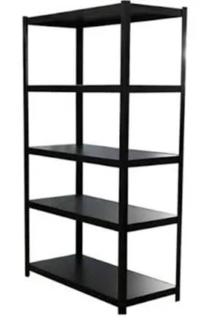 Black steel storage shelving made by Sirmawax