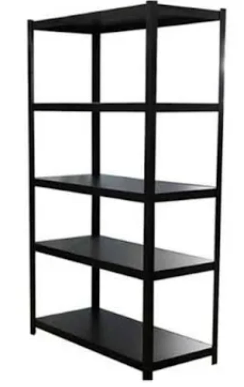 Black steel storage shelving made by Sirmawax